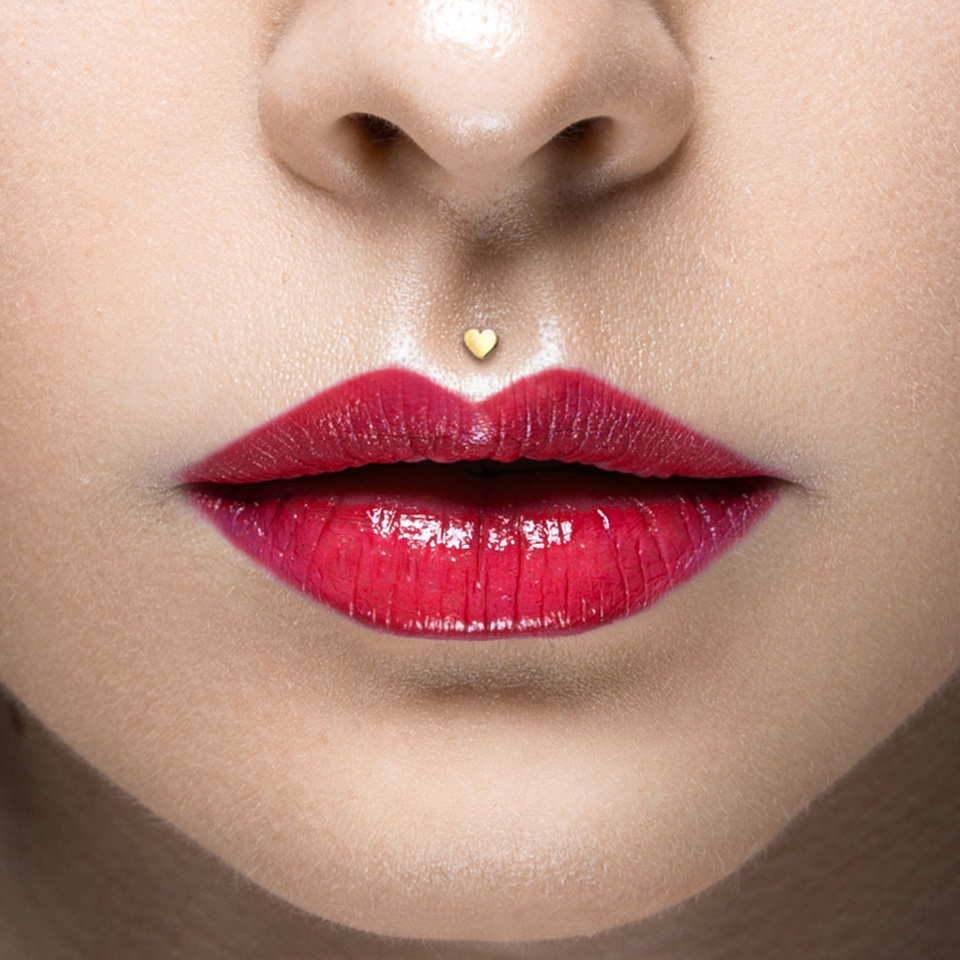 PTFE-labret 14K kultasydämellä