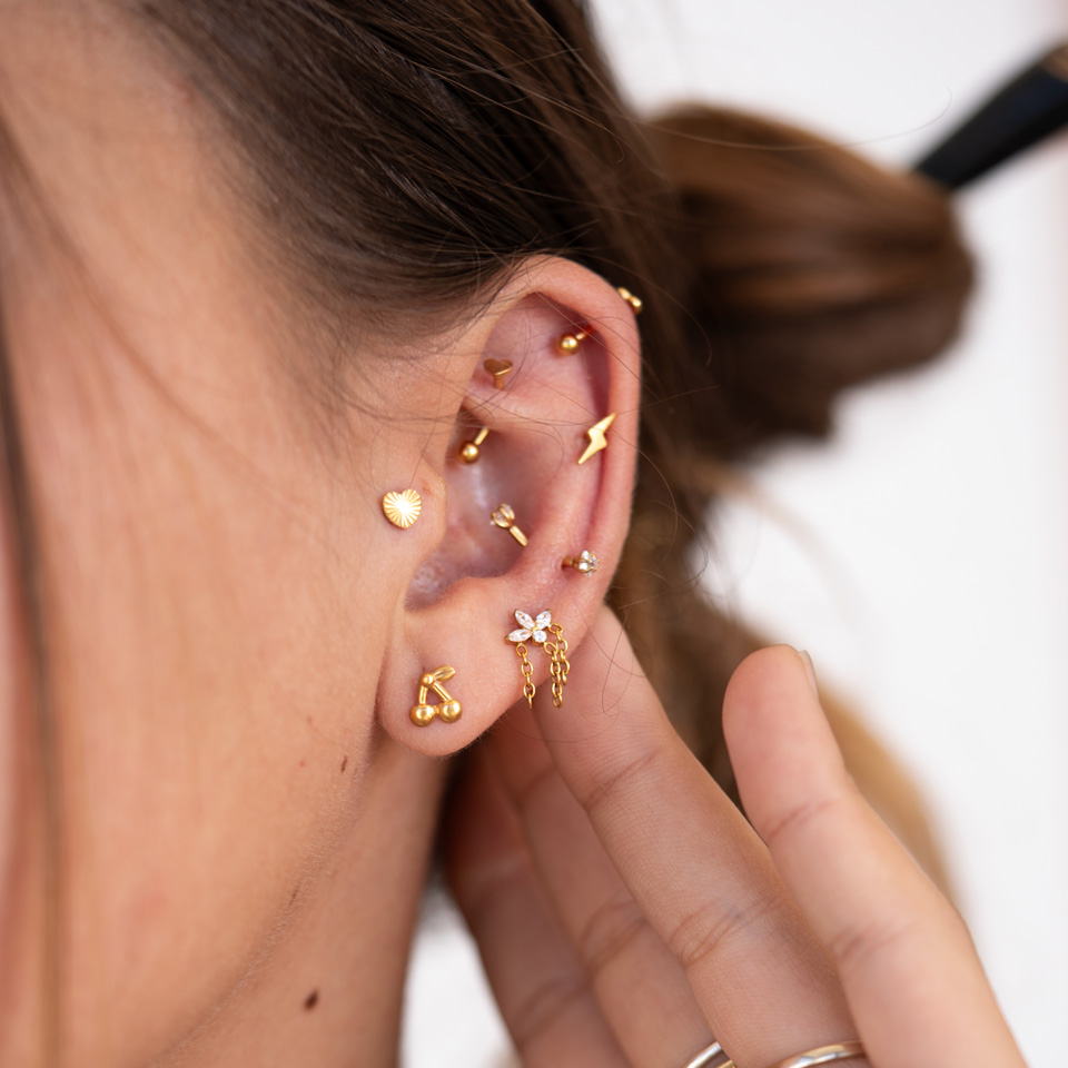 Flat back titaanilabret - Kirsikka