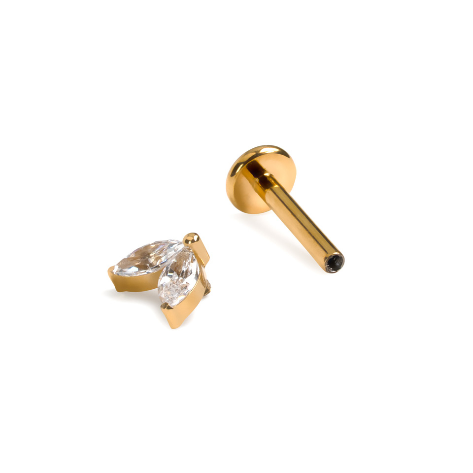 Titaanilabret kaksoiskorukivellä