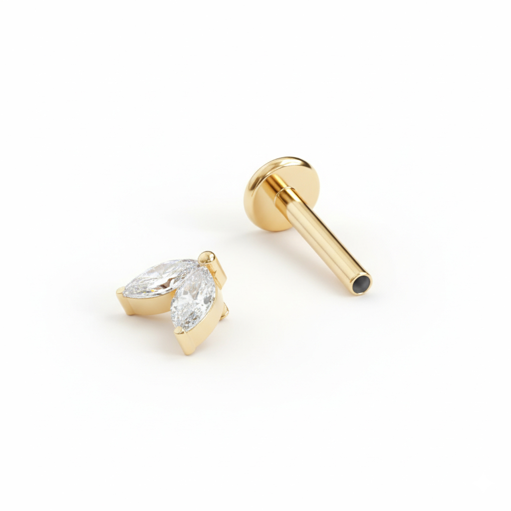 Titaanilabret kaksoiskorukivellä