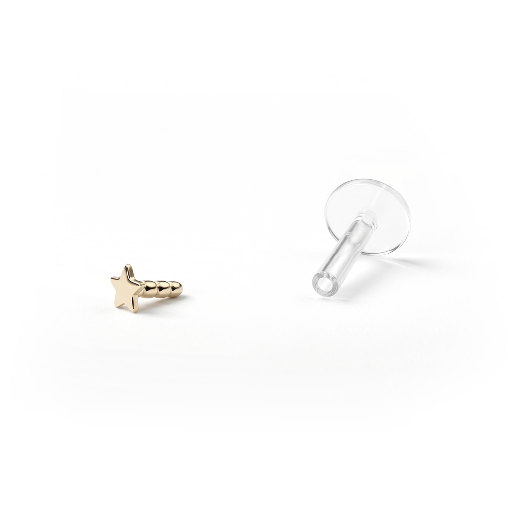 Labret 14k kultaisella tähdellä