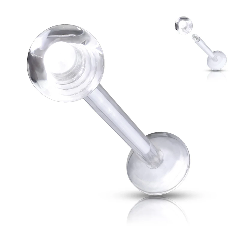 Labret läpinäkyvällä kierteisellä pallolla