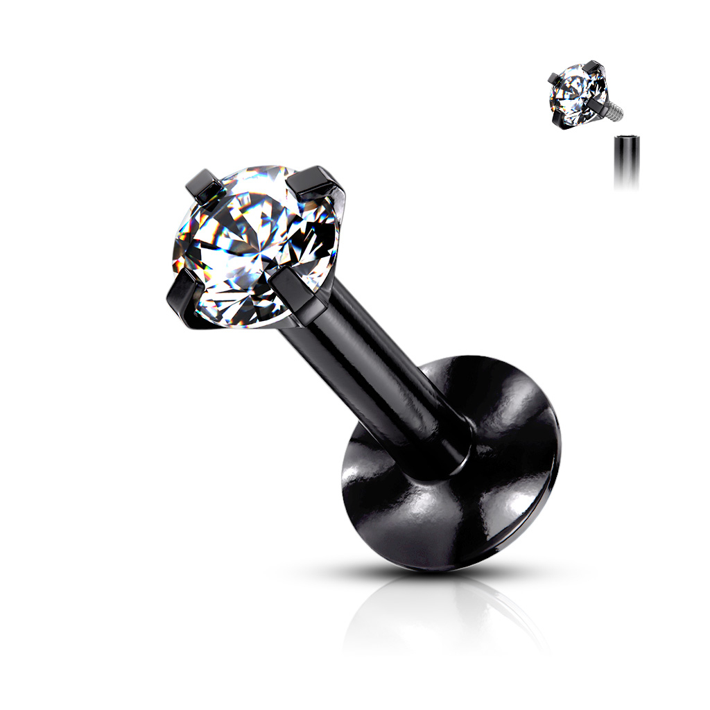 Labret pienellä jalokivellä ja sisäkierteillä