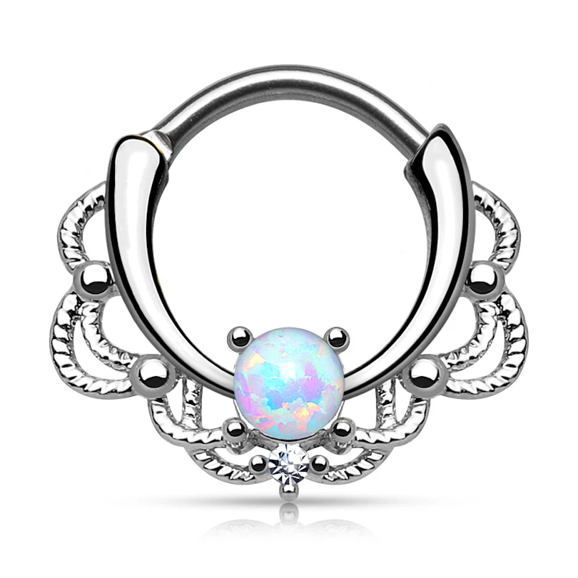 Septum clicker opaalikivellä ja ketju designilla