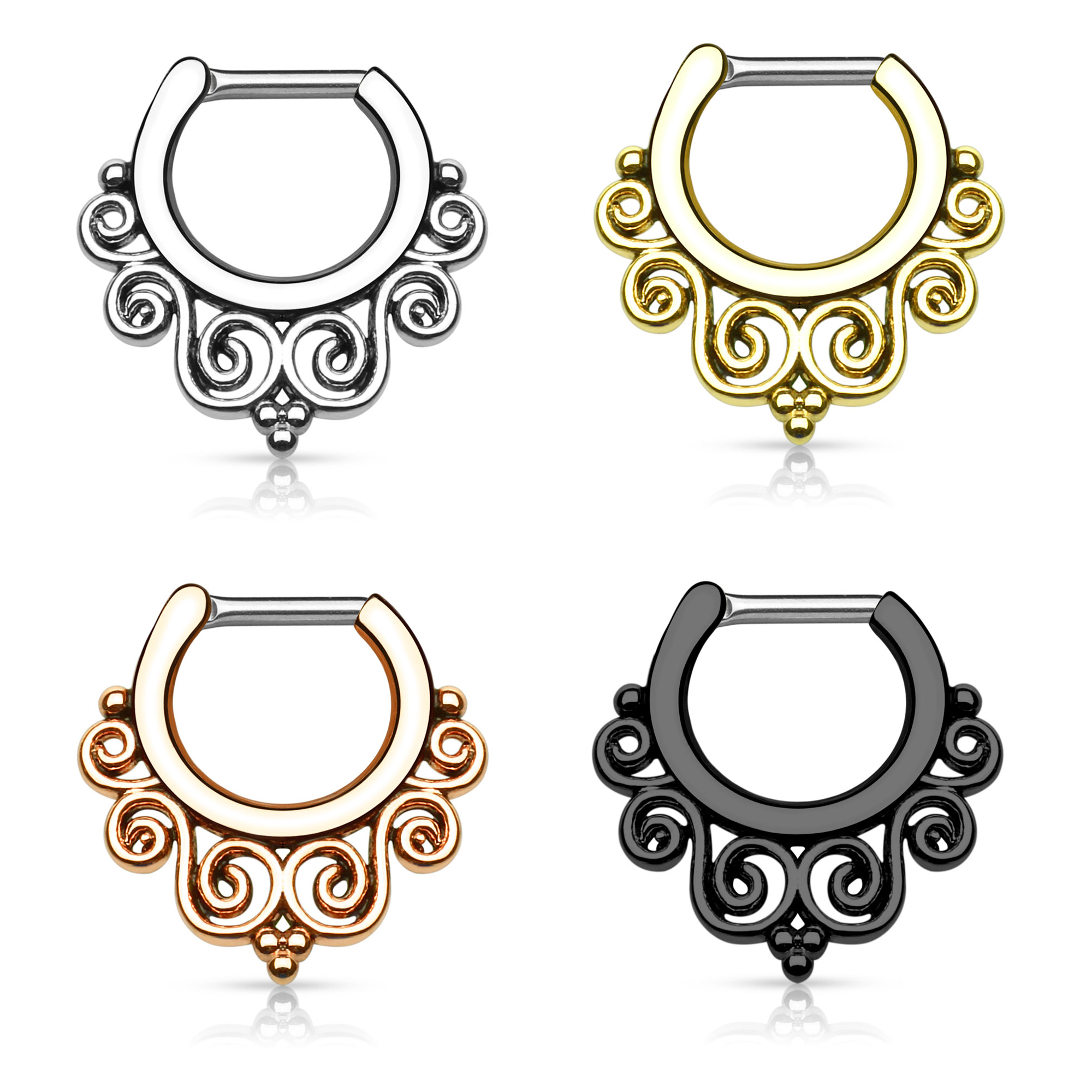 Septum clicker kierretyllä designilla