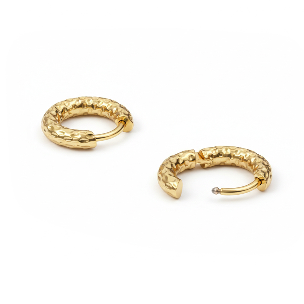 Vasaroitu vanteenmuotoinen huggy-korvakorupari