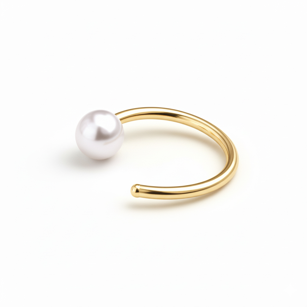 Titaaninen avoin rengas helmellä