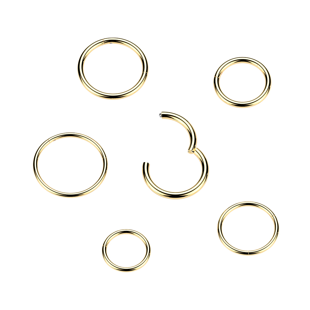 24K kullattu titaaninen saranarengas