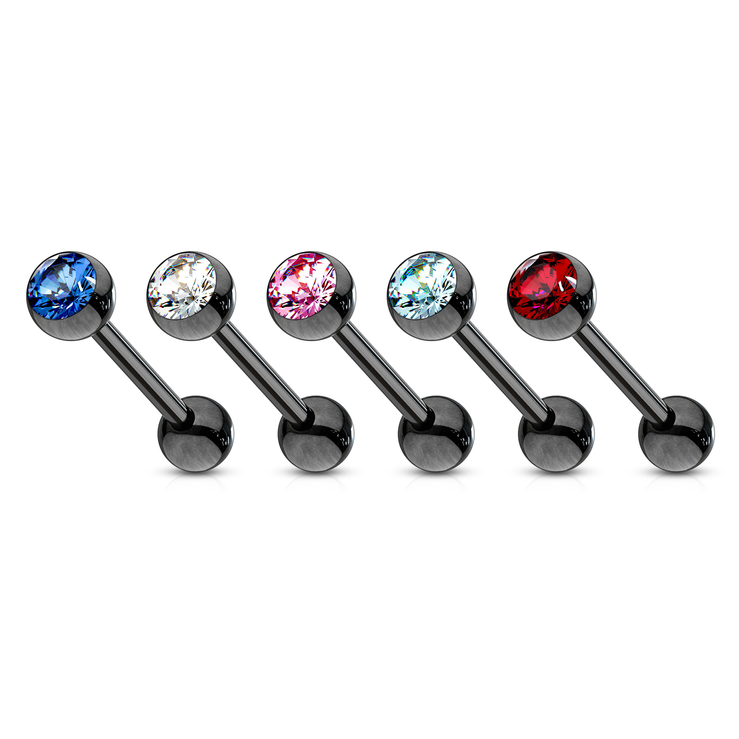 Musta kielikoru värillisellä jalokivellä