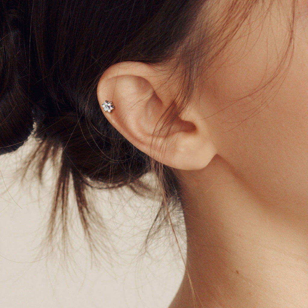 Push-in-titaanilabret korukivikukalla