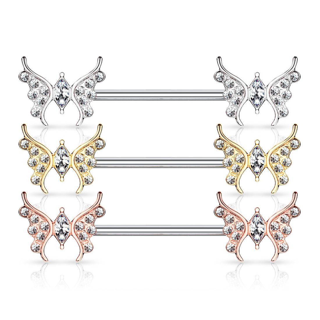 Nännikoru jalokivellisillä perhosilla